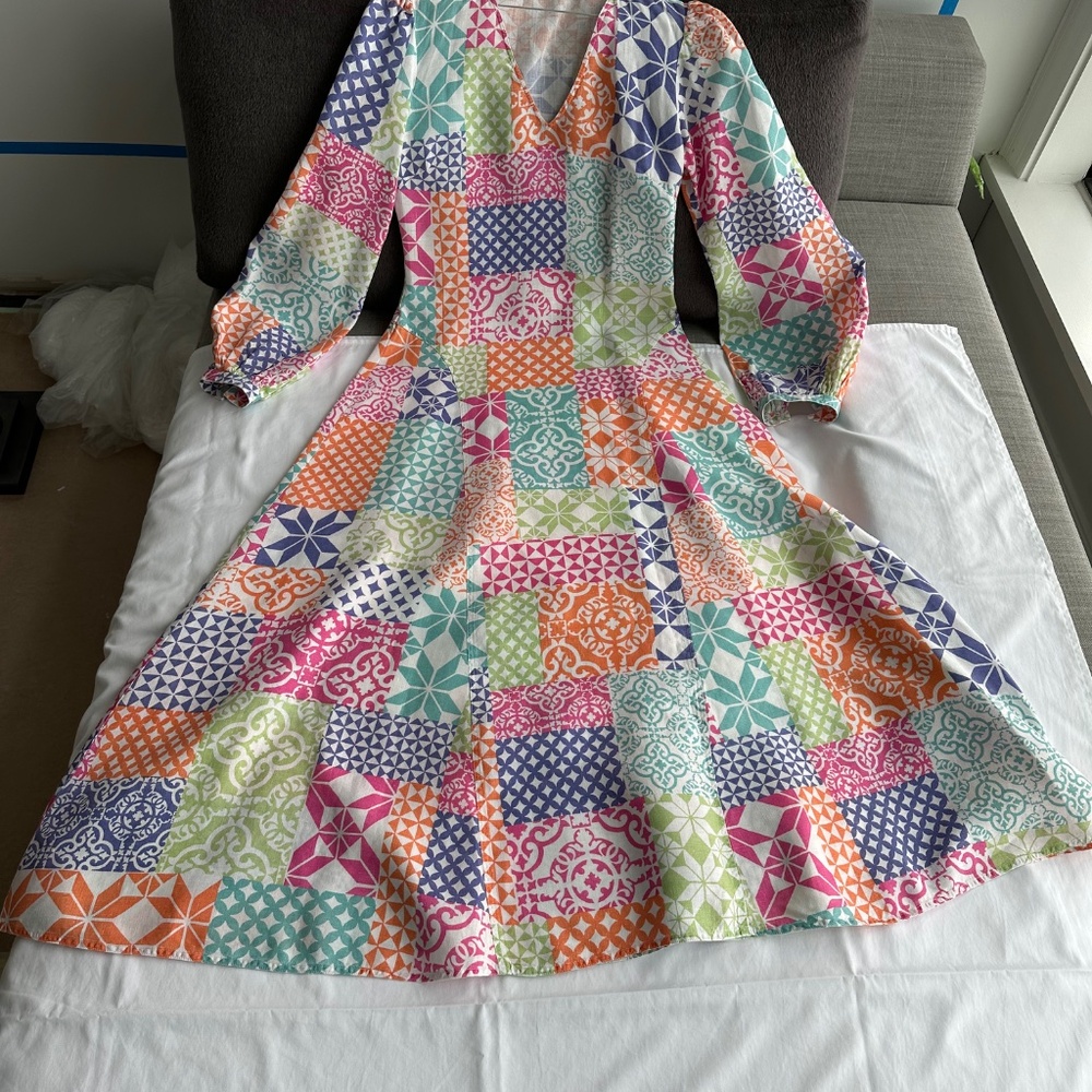 Ralph Lauren Patchwork Pattern Linen Sundress - image 2